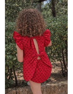 Flamenca lunar terciopelo rojo