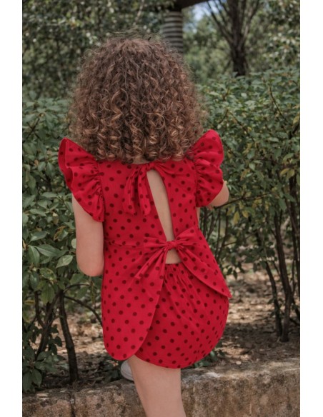 Flamenca lunar terciopelo rojo