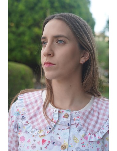 Bata profesora cuello sencillo